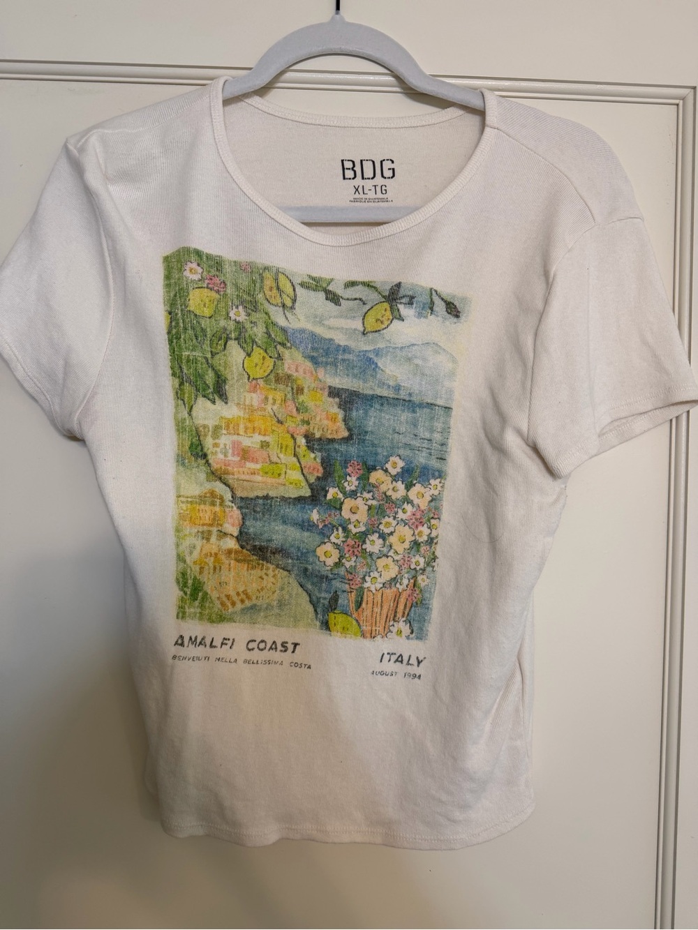 Urban Outfitters White Amalfi Coast Graphic Tee